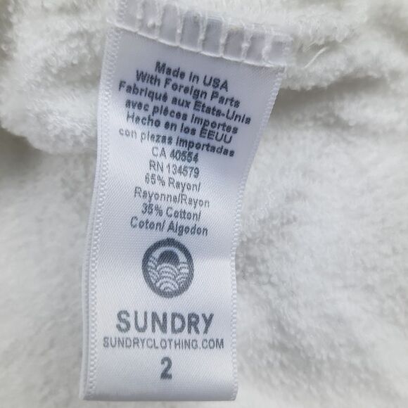 SUNDRY -813 Lovers Multicolor Printed Graphic Sweatshirt White Soft Terry NWOT M - Picture 5 of 7